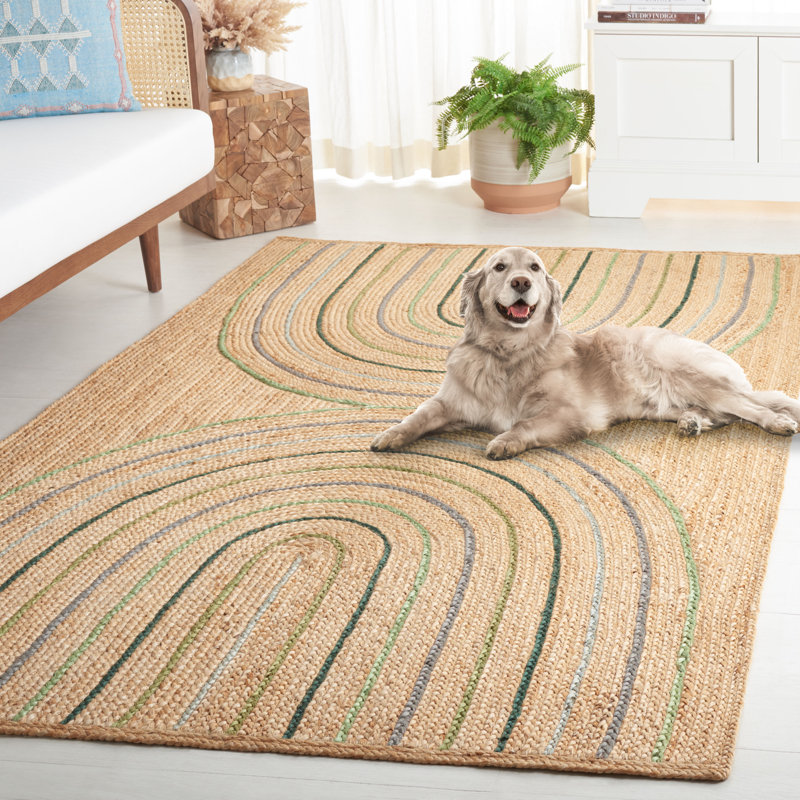 Natural Fiber Flat Weave Jute Pile Rug, Rectangle 5' x 8'