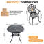 Ensemble de salle à manger rond de patio 5 pièces de 90 cm (35,43 po) avec trou pour parasol, 5 fauteuils avec coussins beiges-1108341038-1108341039