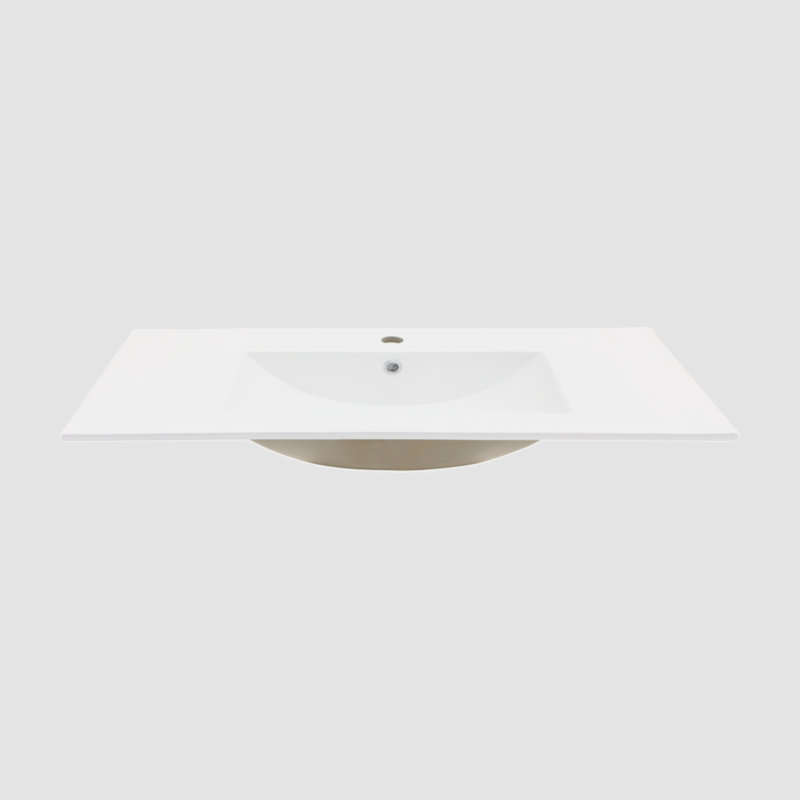Lavabo de salle de bain rectangulaire en céramique avec trop-plein 18 "Go Peak Track
