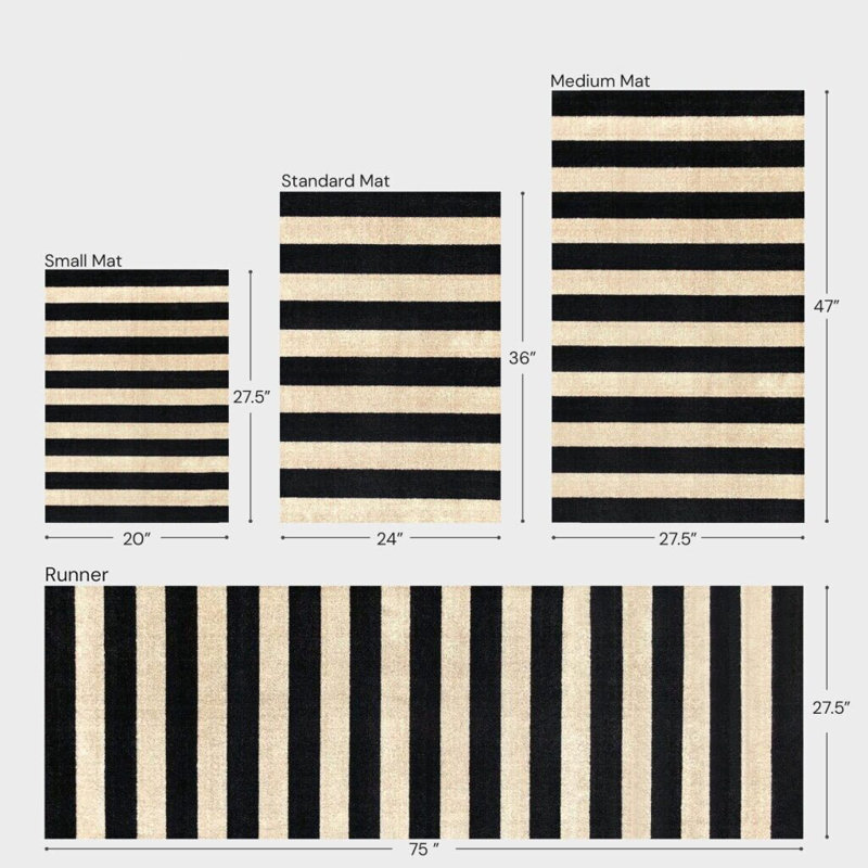 Tapis de sol Farmhouse, l 28 po x L 47 po, Noir