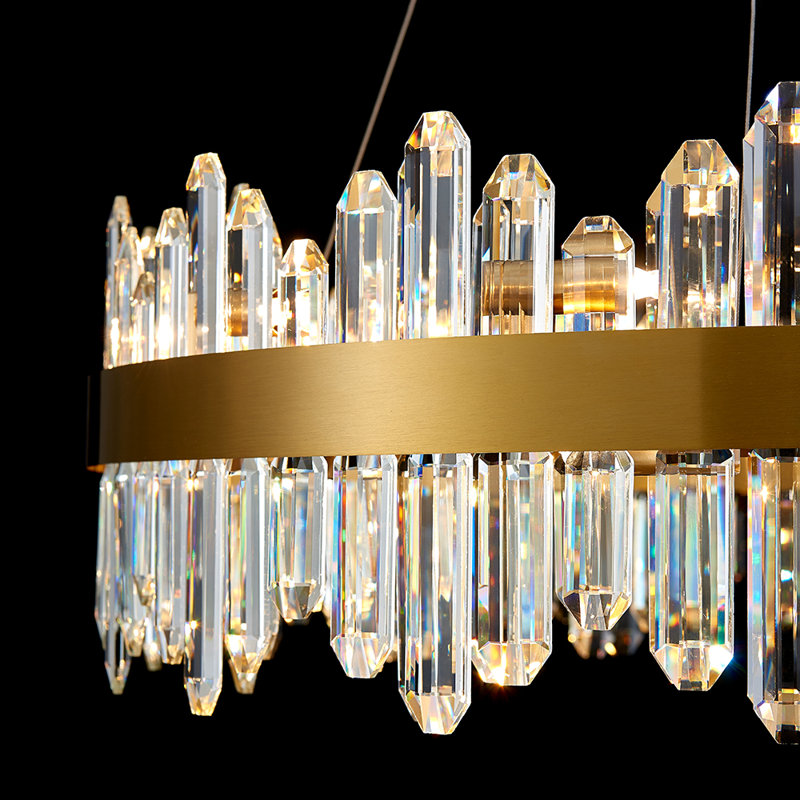 Xzavious Dimmable Cylinder Chandelier, 9.6" H x  23.62" W x 23.62" D, Gold, 24