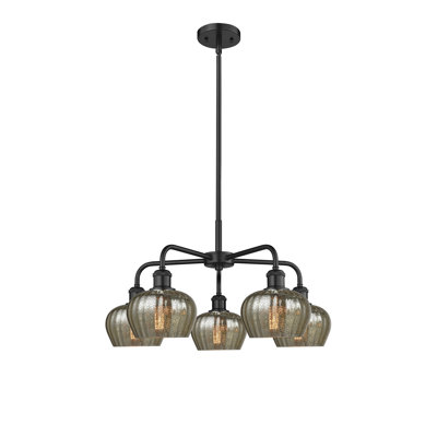 Calhern 5 - Light Steel Dimmable Bowl Chandelier