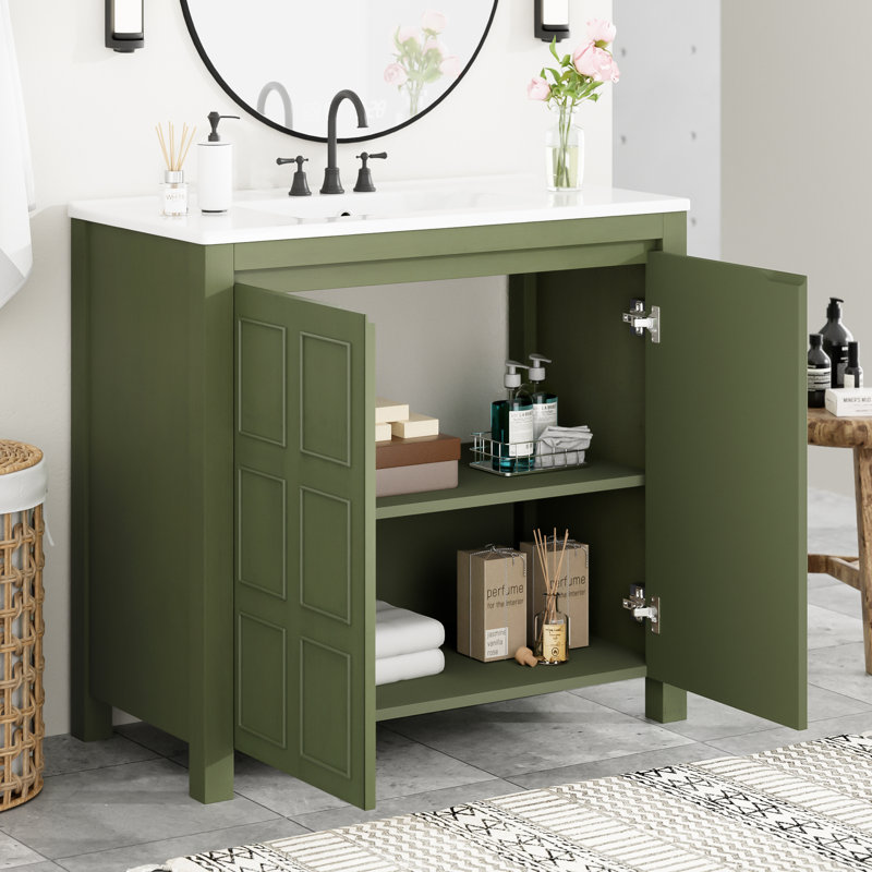 36" Single Bathroom Vanity Set, Olive Green