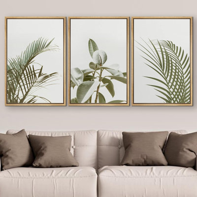 Tropical Plants " Vintage Retro Tropical Jungle Plant Close-Ups Nature Wilderness Photography Minimal Scenic " 3 - Pieces