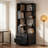 5-Tier  Staggered Corner Bookcase With 2 Drawers-1449812647