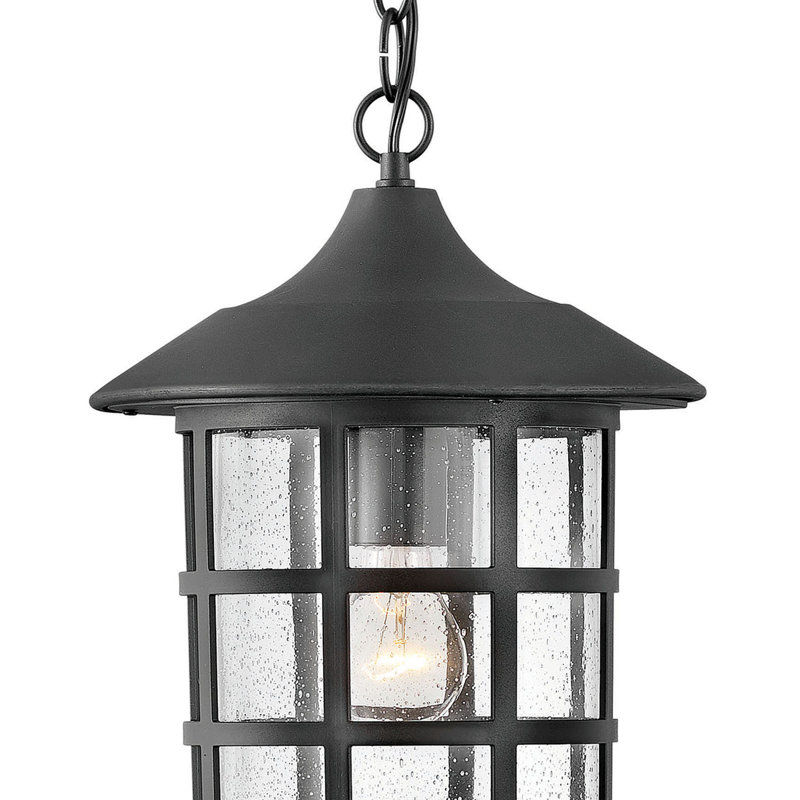 Freeport 1 - Light Lantern Geometric Chandelier, Textured Black