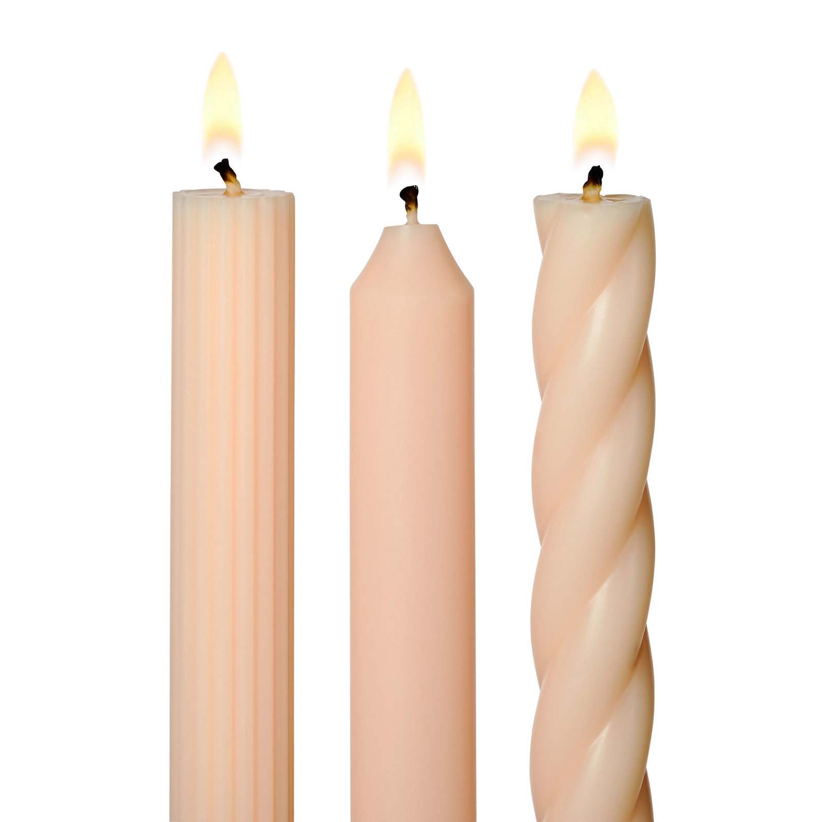 Beautifully Done Unscented Taper Candle Set, Coconut Milk Mango