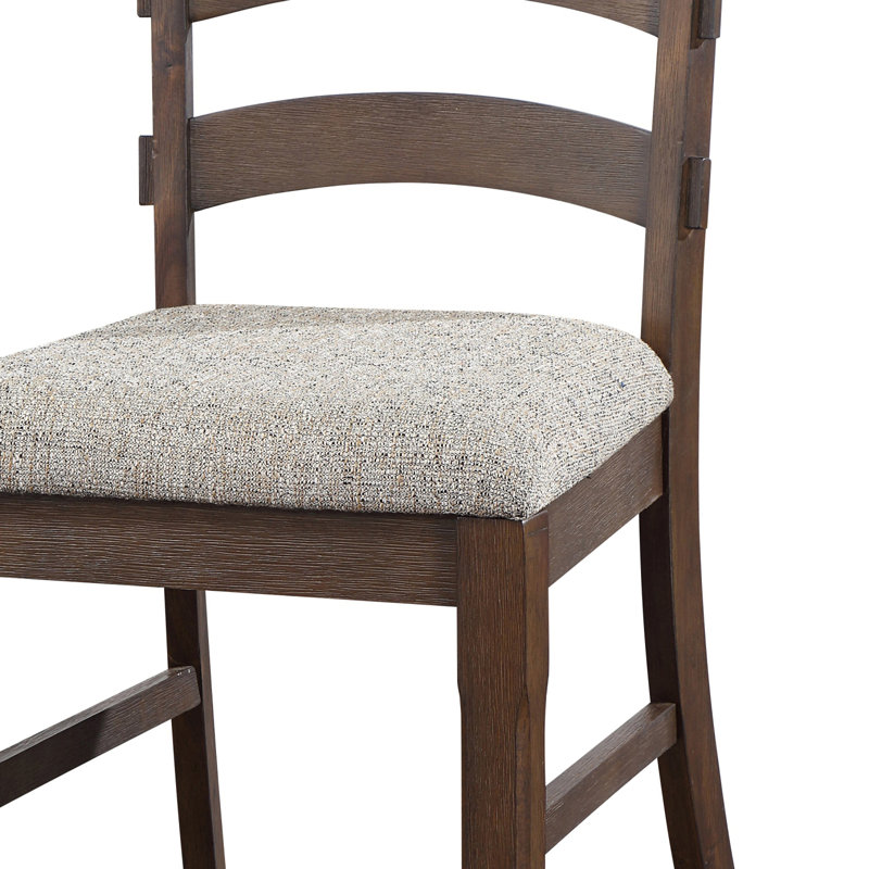 Ensemble de 2 chaises d'appoint à dossier gris et brun rustique