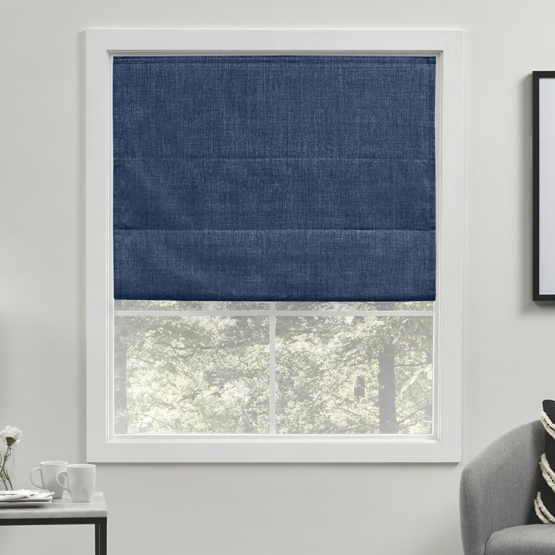 Store romain occultant 100% Exclusive Home Acadia, l 34 po x L 64 po, Denim