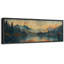 «Abstract Landscape», orange, vert, paisible, lac, forêt, très grande œuvre d'art, photo murale encadrée-98042554-111375995