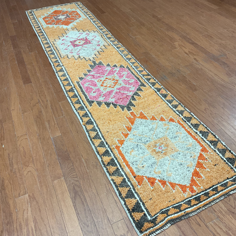  Handmade Turkish Oushak Wool Runner