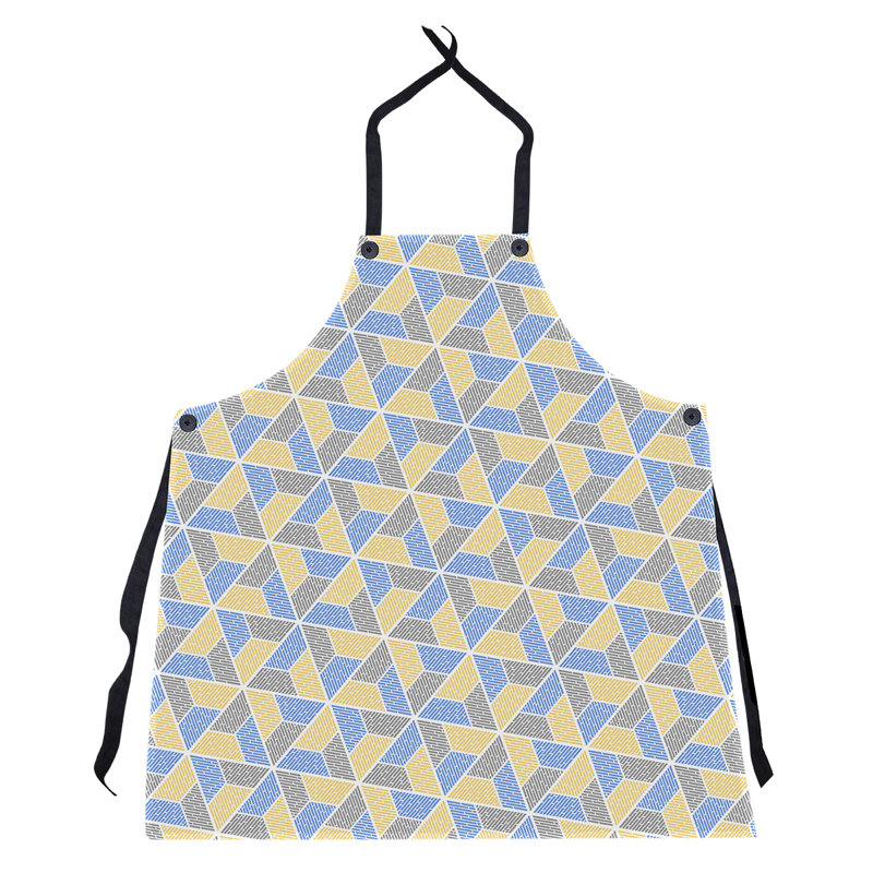 Bib Apron, Blue Yellow/Gray