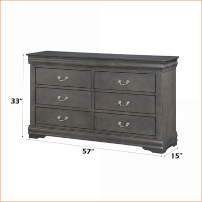 Bedroom Set, 4-Piece Eastern King Louis Philippe Dark Gray | Sleigh Beds | Double Dressers by Winston Porter