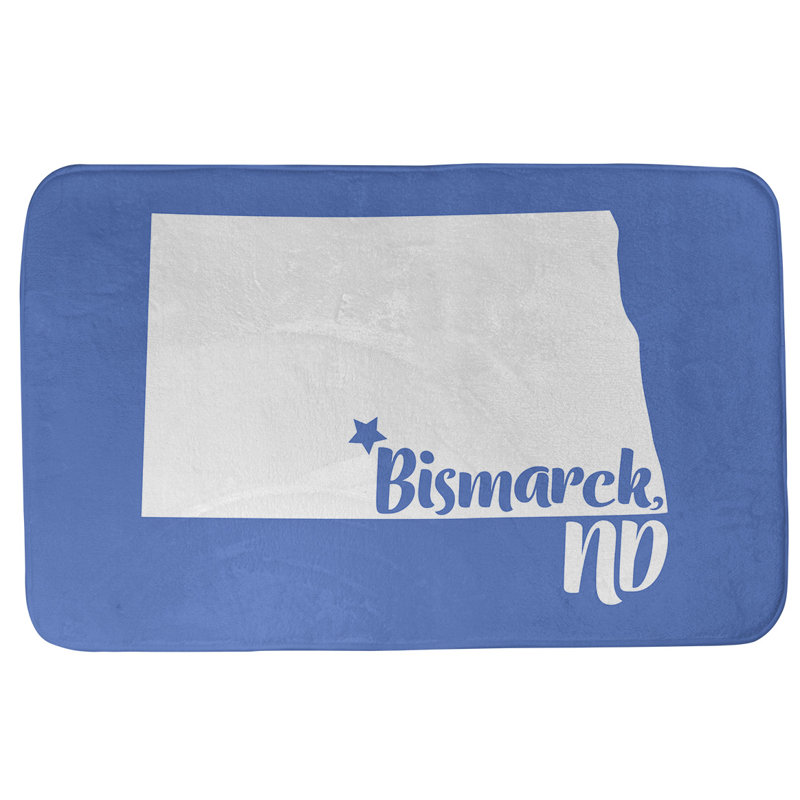 Tapis rectangulaire antidérapant pour salle de bain, L 21 po x L 34 po, Sarcelle, Worcester, Massachusetts