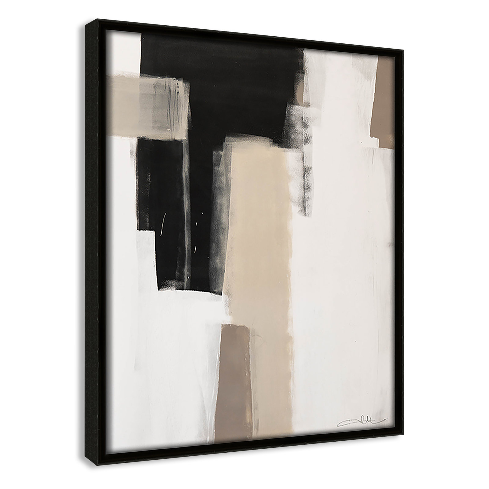 Giverny Earth Scapes I Print, No Mat, Espresso Floater Framed, 11.5" H x 9.5" W x 2" D