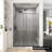 60 In. W X 76 In. H Single Sliding Frameless Shower Door/Enclosure In Brushed Nickel Finish With Clear Glass-122790641