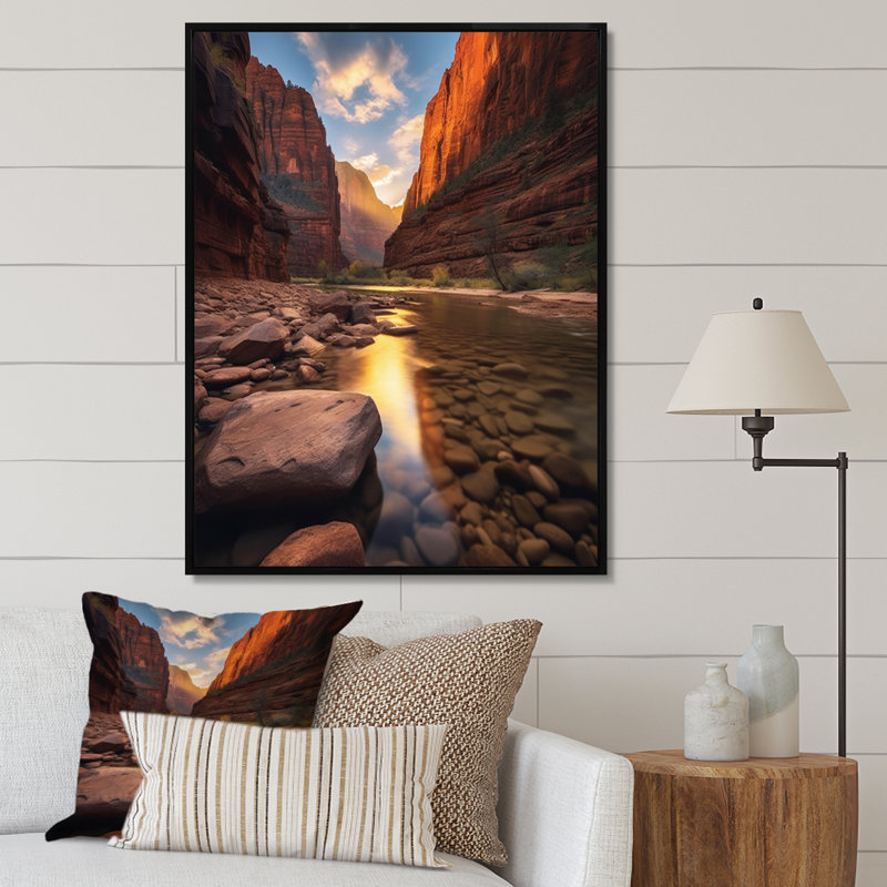 Décoration murale parc national Bellalynn Utah - Utah, H 32 po x l 16 po x P 1 po, Cadre flottant noir