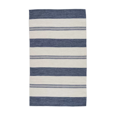 Striped Area Rug in Navy/Ivory