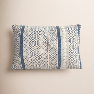 Zetta Geometric Cotton Lumbar Throw Pillow