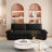 73.2" Queen Pull Out Sofa Bed,3-in-1 Convertible Sleeper Sofa,Multi-Functional Velvet Loveseat Bed-1547977421