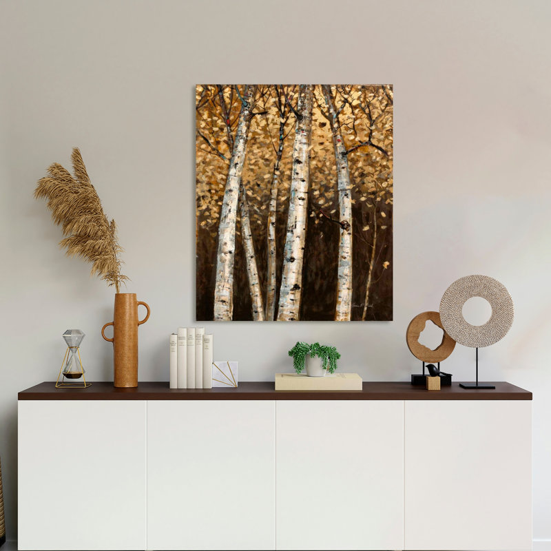«Shimmering Birches II», reproduction d'art sur toile tendue