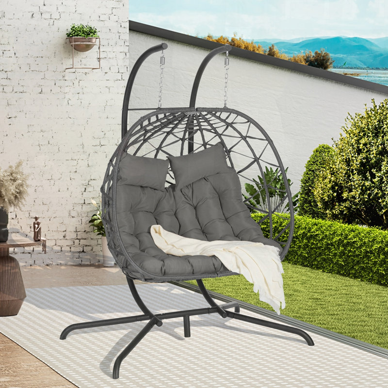 Chaises pour hamac avec support suspendu et coussins résistants aux rayons UV, Kaki