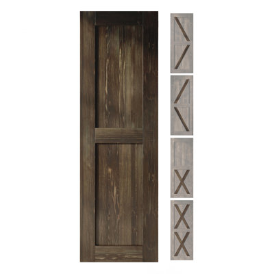 Porte en bois de pin massif 5-en-1 de conception unique non assemblée seulement