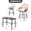 Ensemble de bar d'extérieur 5 pièces, chaises pivotantes en rotin avec coussins