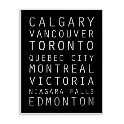" Canadian Cities Black And White Clean Font Stretched "