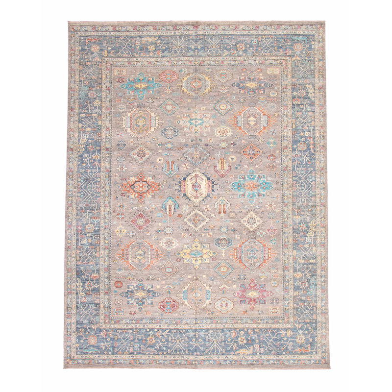 Tapis unique en laine noué à la main 11 pi 11 po x 14 pi 11 po nouvel âge Buzby