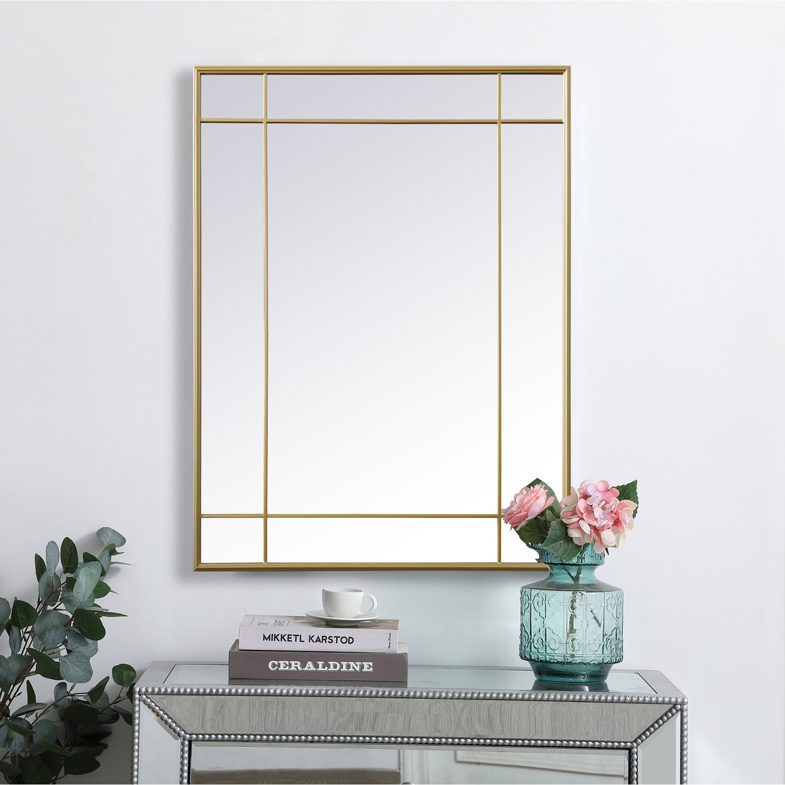 Chancey Accent Mirror, Brass, 40"H x 30"W