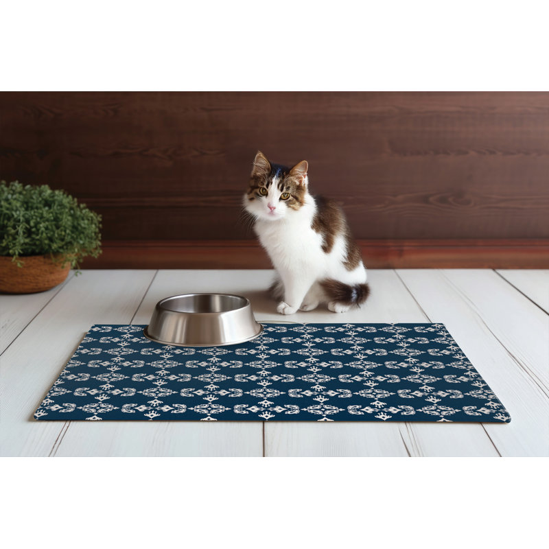 Cassia Pet Placemat, Blue, 0.08" H x 24" W x 36" D