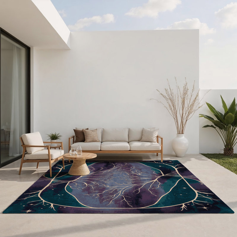 Tapis intérieur et extérieur Verdant Whispers, Rectangle 4pi x 6 pi