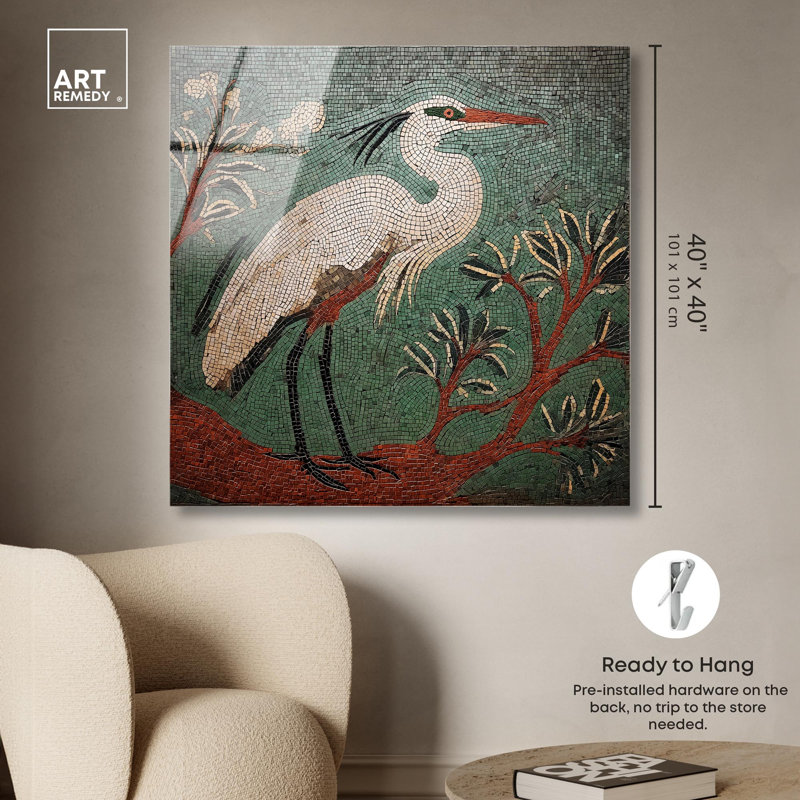 «Heron I assemblé», reproduction d'art rétro par Art Remedy, H 40 po x l 40 po