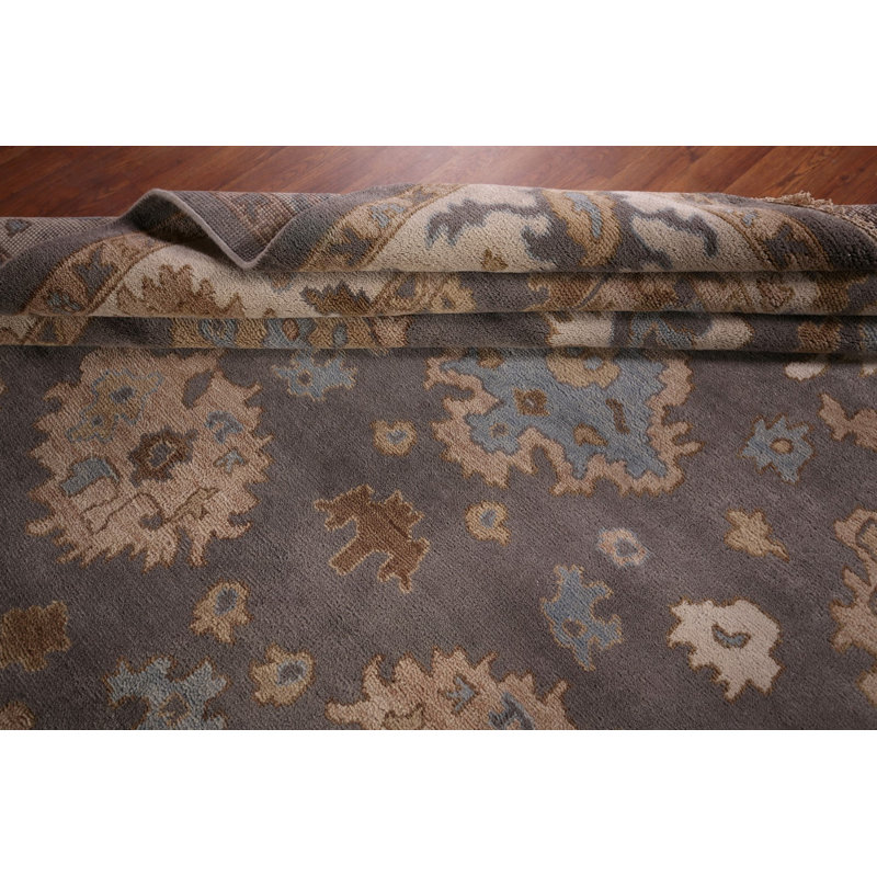 Tapis oriental fait à la main gris Oushak 9 x 12