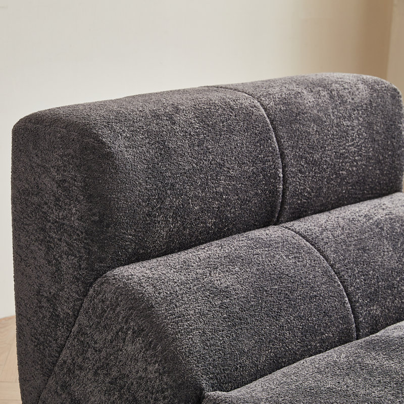 Fauteuil d'appoint, fauteuil sans accoudoirs en velours, Gris