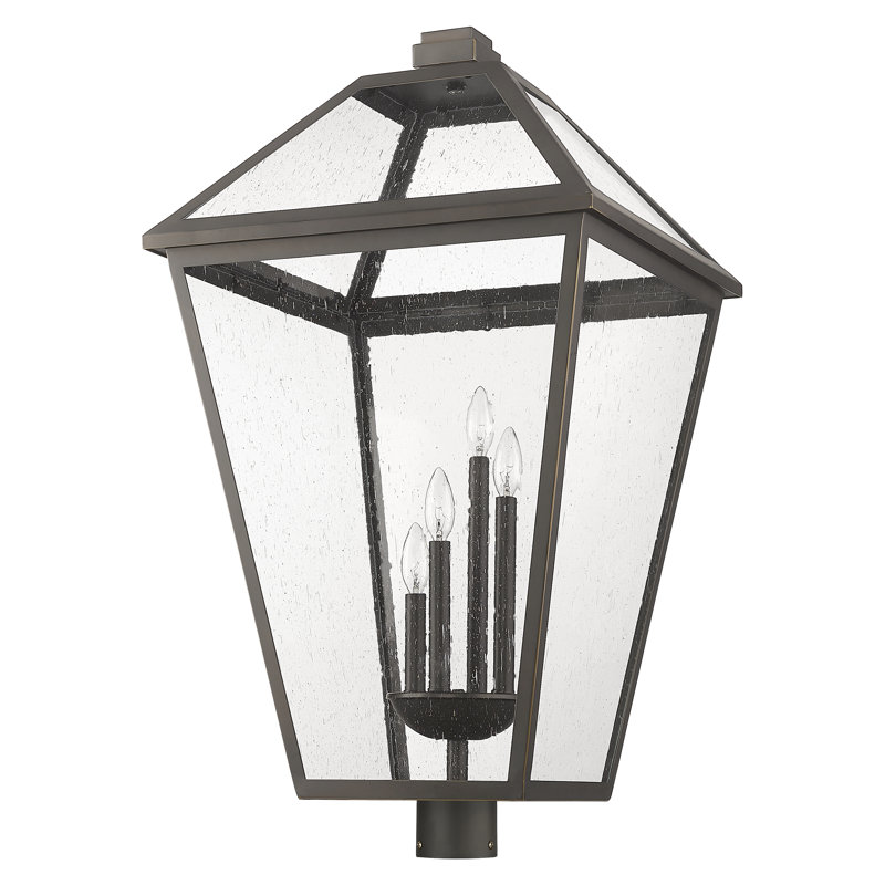 Luminaire d'extérieur 4 lumières Injum, Bronze huilé, Semé, H 34,25 po x l 19,25 po x P 19,25 po