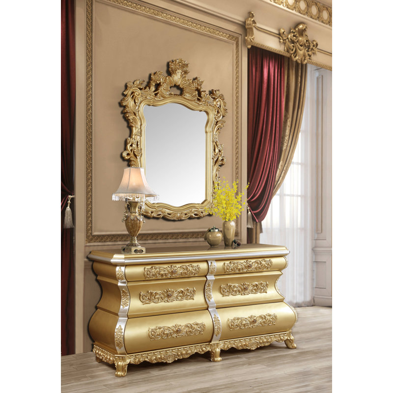 Commode double 6 tiroirs avec miroir Nelds
