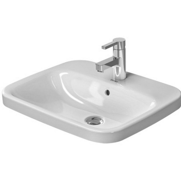 DuraStyle Ceramic Rectangular Vessel Bathroom Sink with Overflow