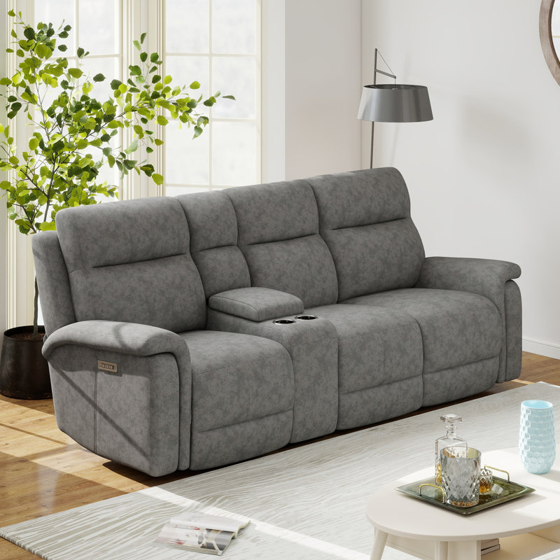 101.6" Upholstered Power Reclining Sofa, Gray