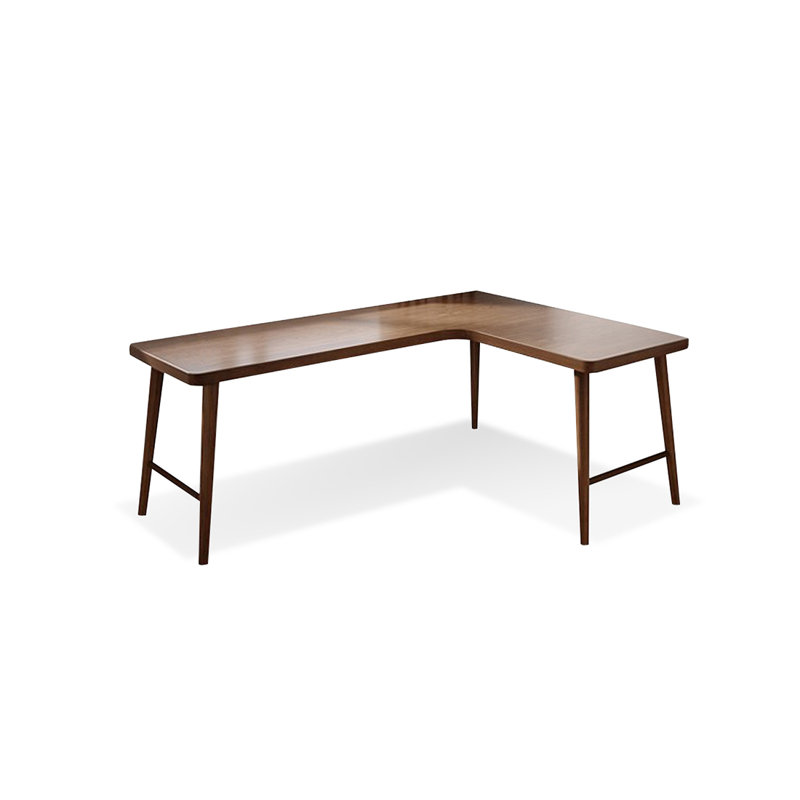 Bureau d'angle en L noyer, Oui, 29,53 po H x 62,99 po L x 47,24 po P
