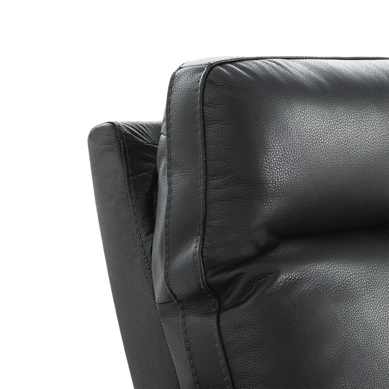 Fauteuil inclinable électrique en cuir véritable Leena, Bleu