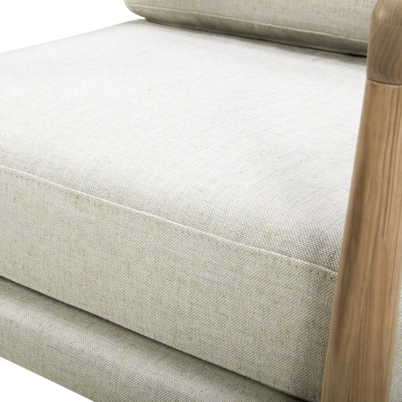 Becki Owens x Surya Gaviota Accent Chair, Gray Linen Blend
