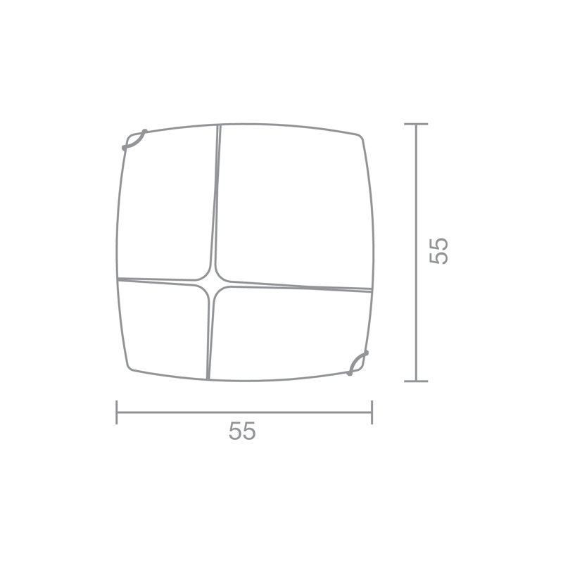 Texas Glass Flush Mount, 10cm Hx 55cm W x  55cm D