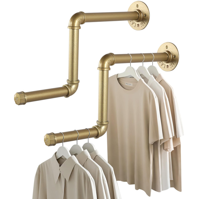 35cm Wall Mounted Clothes Rack, Gold