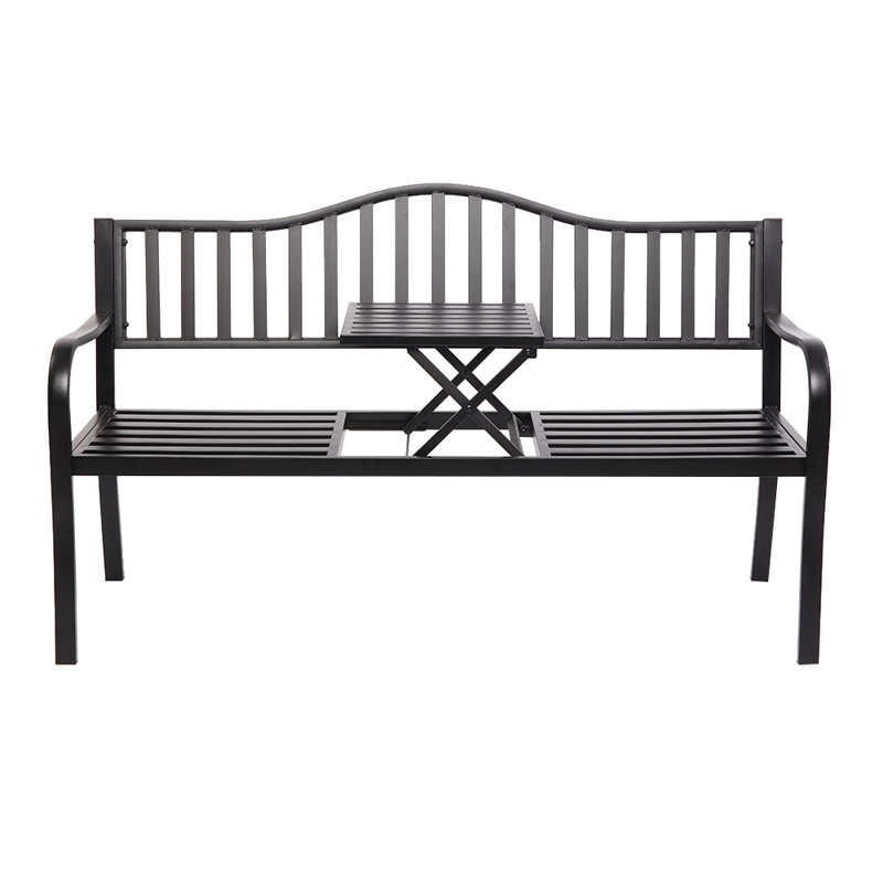 Lisabeta Powder Coated Steel Outdoor Bench