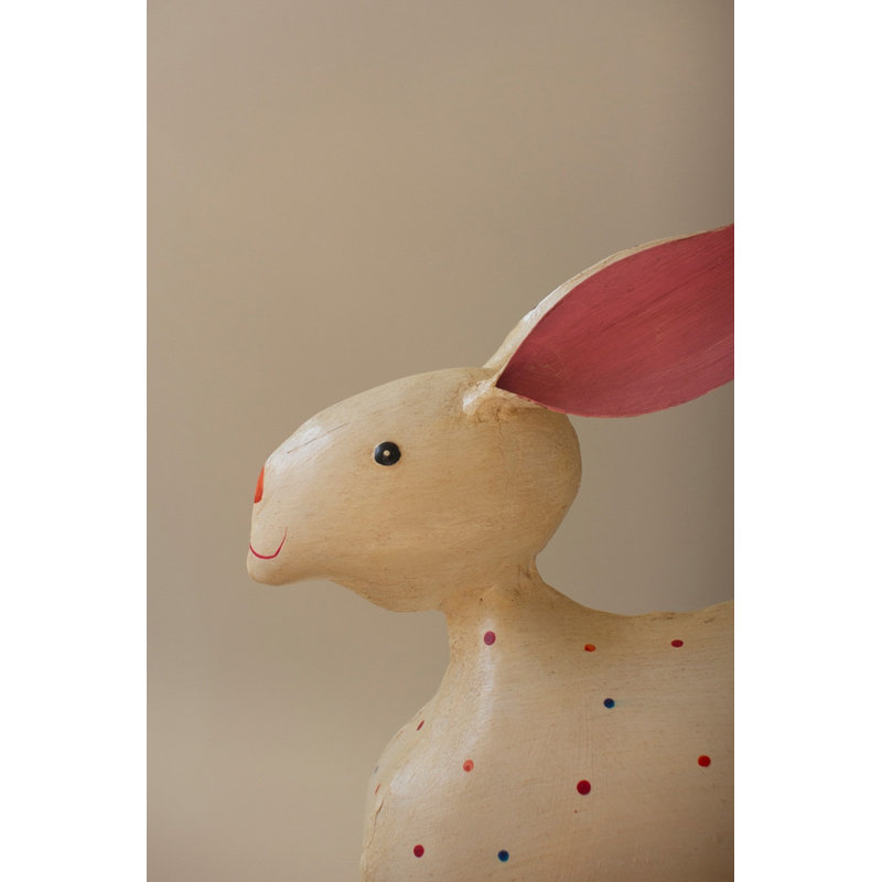  Ensemble de 2 sculptures de lapin en fer rustique - Décoration saisonnière 13 po