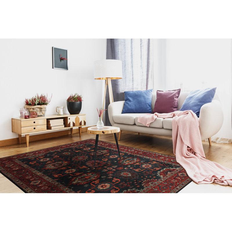 Despena Oriental Wool Area Rug, Red/Blue, Rectangular 200 x 300cm