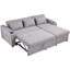 Convertible avec canapé-lit ajustable, port, porte-gobelets et chaise de rangement, 3 lits en lin pour le salon