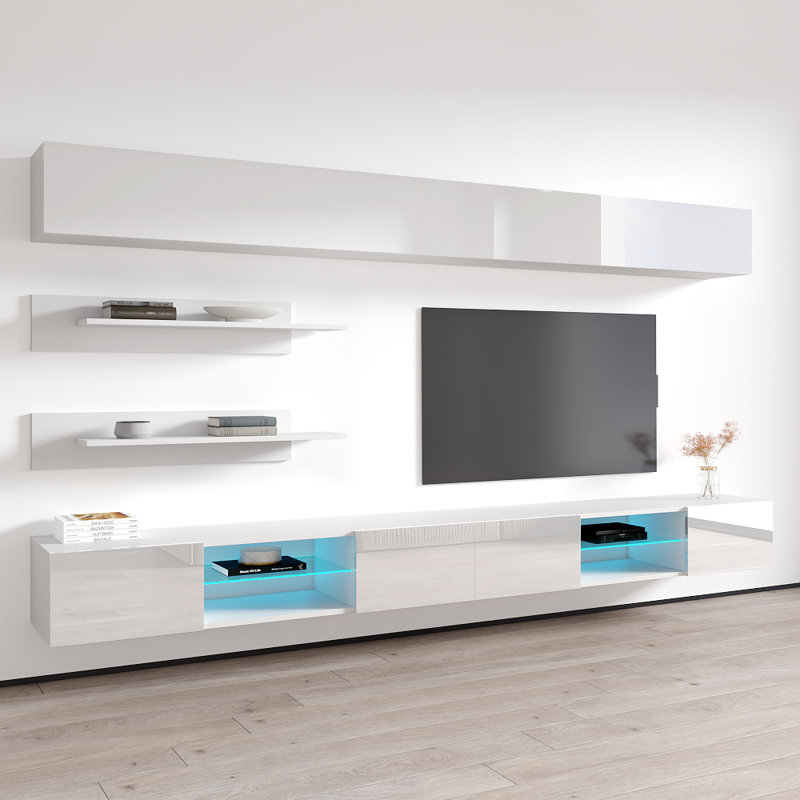 Meuble audio-vidéo flottant Fly 126 "I 33TV, Blanc